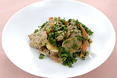パセリと豚肉のにんにく炒め