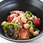 ピーマン・大豆・ミニトマトの味噌ナッツ漬け