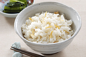 ホタテ貝柱入り寒天ごはん