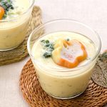 マカロニとほうれん草の茶碗蒸し
