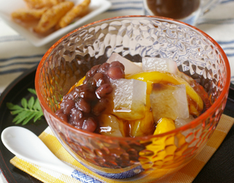 冬瓜とフルーツ缶のあんみつ