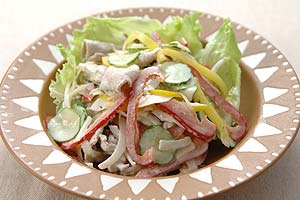 冷しゃぶ野菜のイタリアンドレッシングサラダ