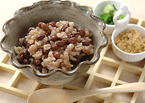 大麦入り小豆粥