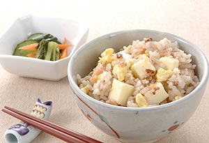 明太子とチーズ、卵の混ぜごはん