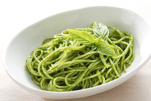 春菊とパセリのジェノベーゼソーススパゲッティ