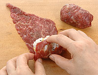 柿の牛肉巻きおにぎり