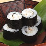 梨とエビの海苔巻き