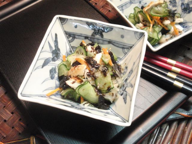 焼きサバときゅうりの海苔酢