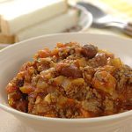 牛ひき肉と金時豆のチリソース