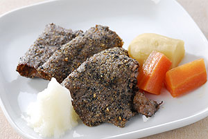 牛肉のごま焼きおろし添え