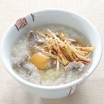 生卵入り牛肉粥