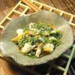 白つめ草とアジの酢味噌和え
