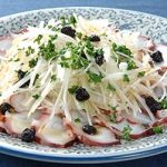 白髪ねぎ添えタコの熱々油がけ
