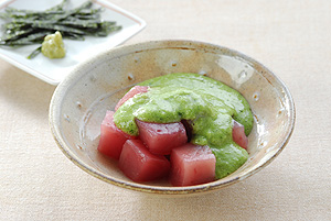 粉茶トロロとマグロのやまかけ