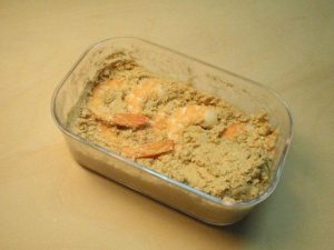 糠味噌漬けエビの一銭焼き