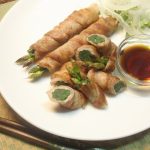 花にらの豚バラ肉巻き