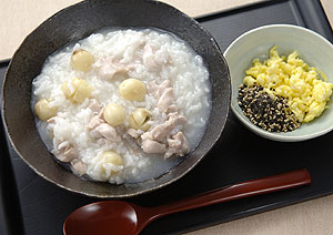 蓮の実と鶏肉のお粥