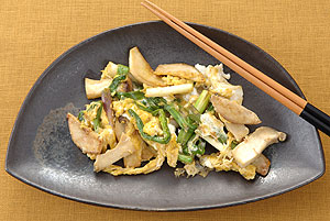 行者にんにくとエリンギの卵炒め