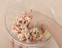 豆腐とキャベツのトマト入りハンバーグ