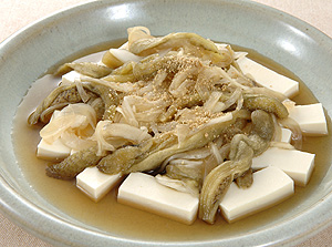豆腐と焼きナスのだし浸し