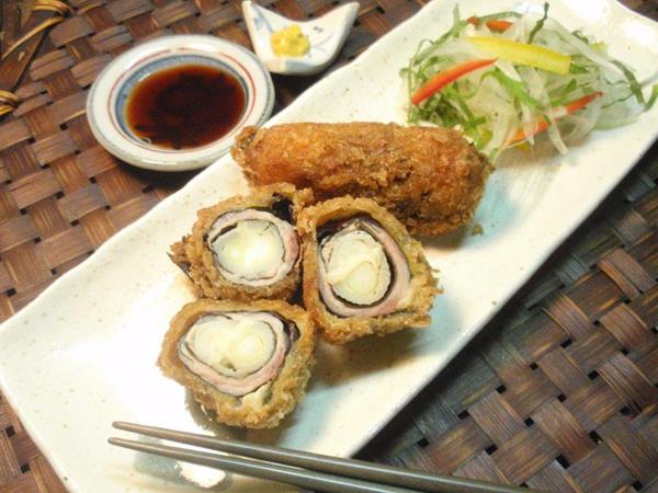 赤じそのねぎフライ