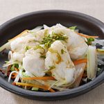 野菜と鶏ササミ肉の湯引き