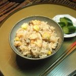 鮭・栗・きのこの塩麹炊き込みごはん