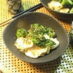 鶏ササミ肉とブロッコリーのわさび酢和え